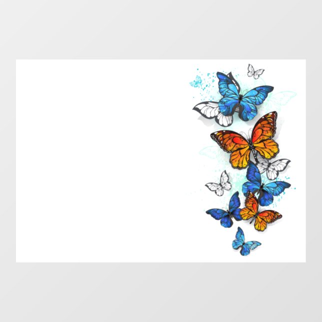 Flying Butterflies Morpho and Monarch (Sheet)