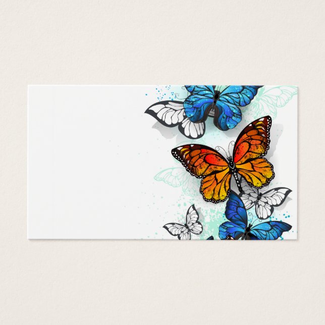 Flying Butterflies Morpho and Monarch (Front)