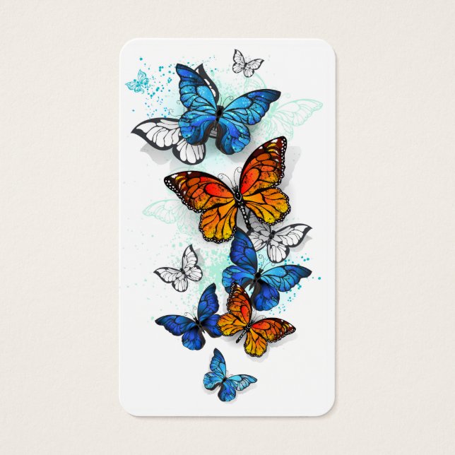 Flying Butterflies Morpho and Monarch (Front)