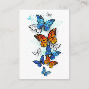 Flying Butterflies Morpho and Monarch Appointment Card