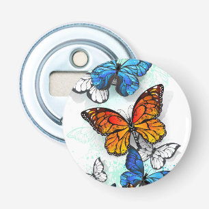 Flying Butterflies Morpho and Monarch Bottle Opener