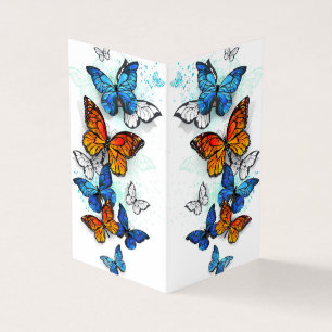 Flying Butterflies Morpho and Monarch Business Card