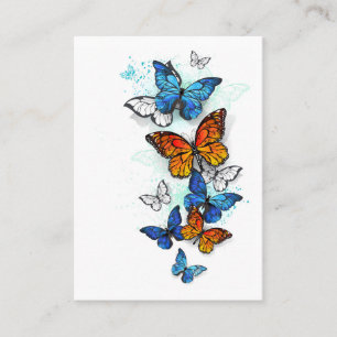 Flying Butterflies Morpho and Monarch Business Card
