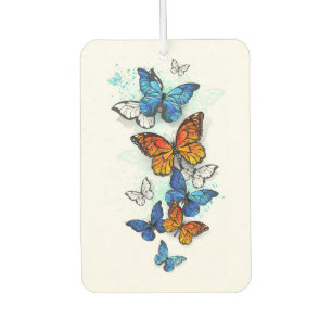 Flying Butterflies Morpho and Monarch Car Air Freshener
