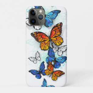 Flying Butterflies Morpho and Monarch Case-Mate iPhone Case
