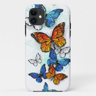 Flying Butterflies Morpho and Monarch Case-Mate iPhone Case