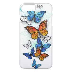 Flying Butterflies Morpho and Monarch Case-Mate iPhone Case