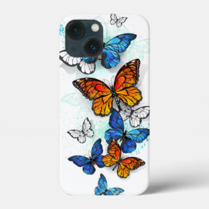 Flying Butterflies Morpho and Monarch iPhone 13 Mini Case
