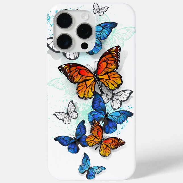 Flying Butterflies Morpho and Monarch Case-Mate iPhone Case (Back)