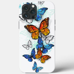 Flying Butterflies Morpho and Monarch iPhone 13 Pro Max Case