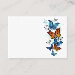 Flying Butterflies Morpho and Monarch Enclosure Card