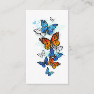 Flying Butterflies Morpho and Monarch Enclosure Card