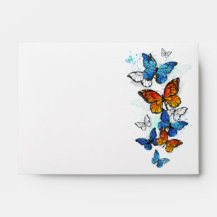 Flying Butterflies Morpho and Monarch Envelope