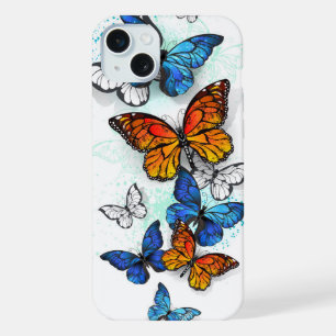 Flying Butterflies Morpho and Monarch iPhone 15 Plus Case