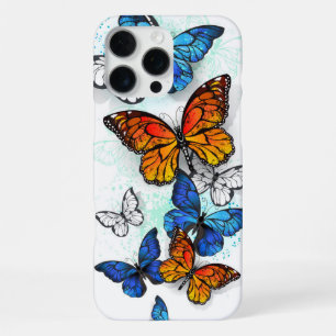 Flying Butterflies Morpho and Monarch iPhone 16 Pro Max Case