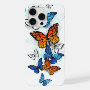 Flying Butterflies Morpho and Monarch iPhone 15 Pro Max Case