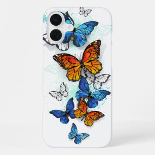 Flying Butterflies Morpho and Monarch iPhone 16 Plus Case