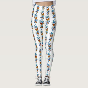 Flying Butterflies Morpho and Monarch Leggings