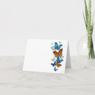 Flying Butterflies Morpho and Monarch Note Card