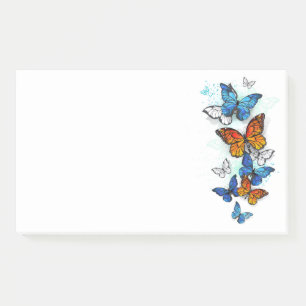 Flying Butterflies Morpho and Monarch Post-it Notes