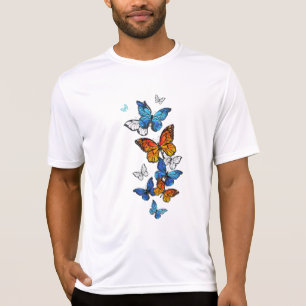 Flying Butterflies Morpho and Monarch T-Shirt