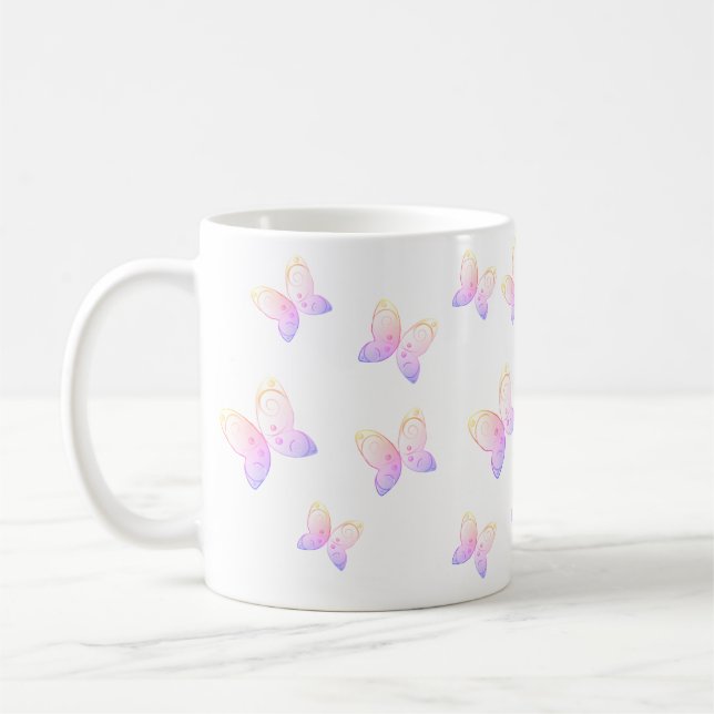 flying butterflies nature coffee mug (Left)