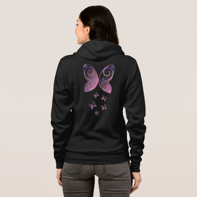 flying butterflies nature hoodie (Back Full)