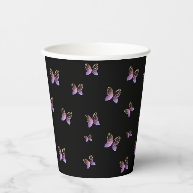flying butterflies nature paper cups (Front)