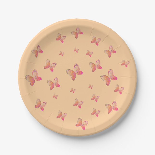flying butterflies nature paper cups plate (Front)