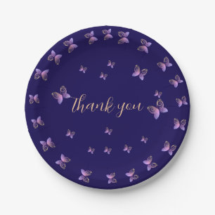 flying butterflies nature  paper plate