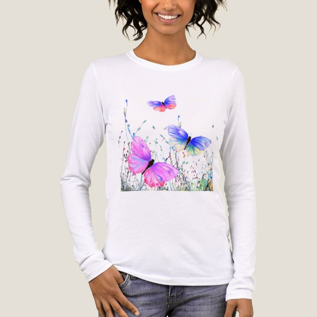 Flying Butterflies Tri-Blend Shirt (Front)
