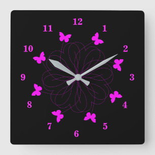 Flying Butterflies Wall Clock - Choose Colours