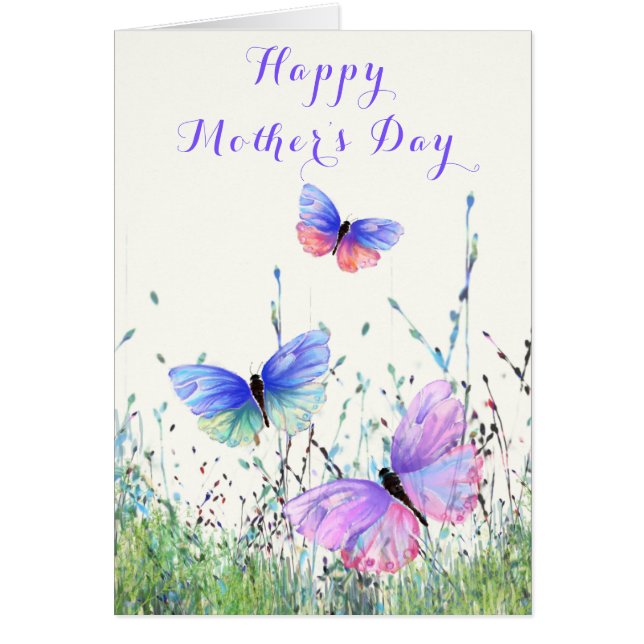 Flying Butterfly Mother's Day Card - Customisable (Front)