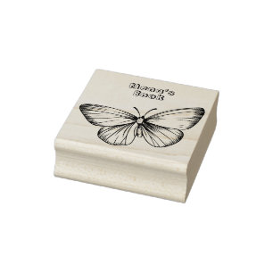 Flying Butterfly Personalised Wood Art Stamp