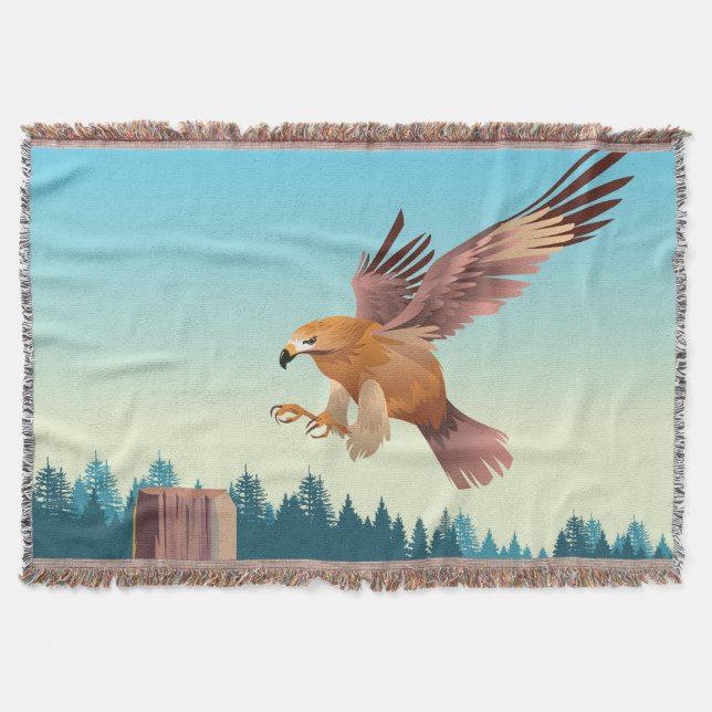 Flying Buzzard    Throw Blanket (Front)