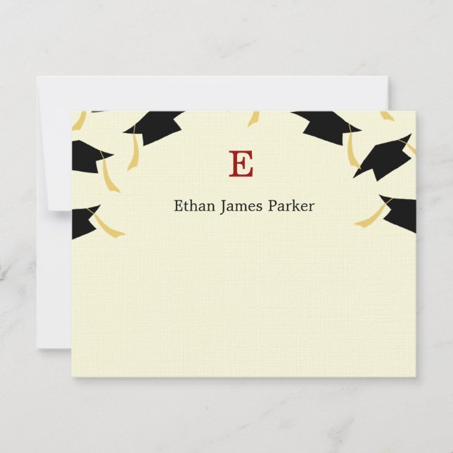 Flying Caps Graduation Thank You Cards (Front)