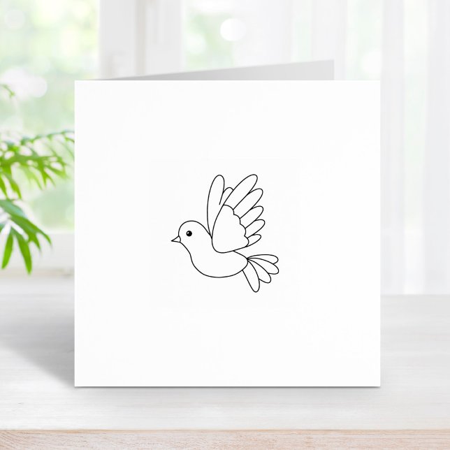Flying Cartoon Dove Bird 2 Rubber Stamp (Creator Uploaded)