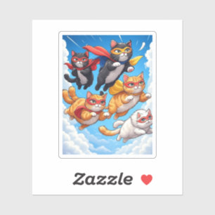 Flying Cat Squad – Superhero Cats Vinyl Sticker