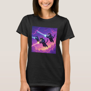 Flying cats blasting laser T-Shirt
