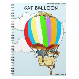 Flying Cats Funny Cartoon Spiral Notebook