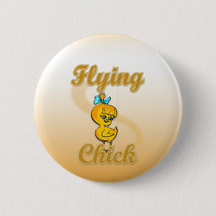 Flying Chick 6 Cm Round Badge