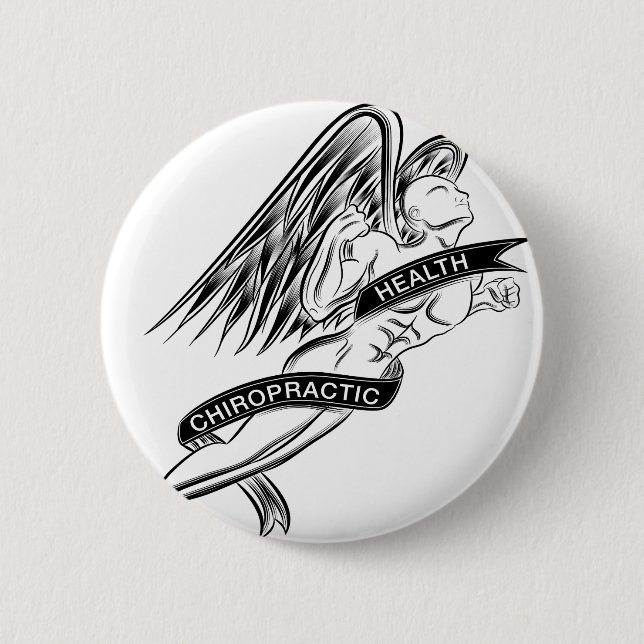 Flying Chiropractic Angel 6 Cm Round Badge (Front)
