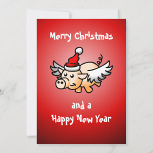 Flying Christmas Christmas Card
