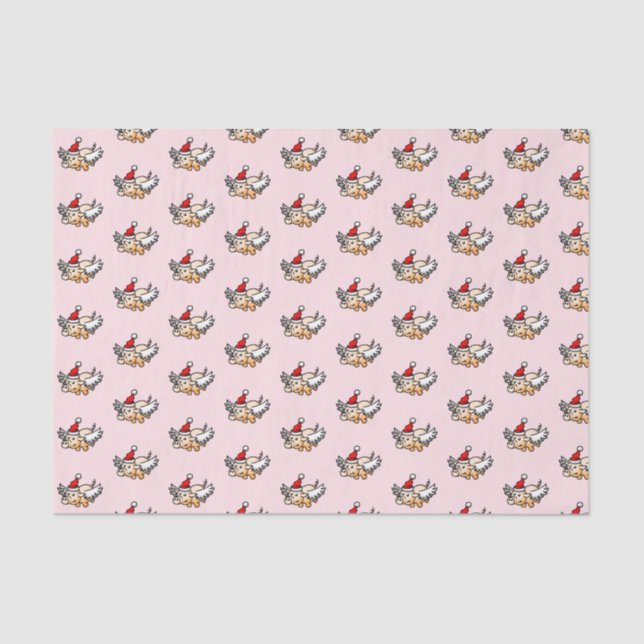 Flying Christmas Pig Tissue Paper (Front)