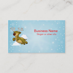 Flying Christmas Reindeer Business Card
