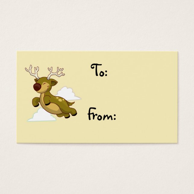 Flying Christmas Reindeer Gift card (Front)
