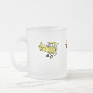 Flying circus frosted glass coffee mug