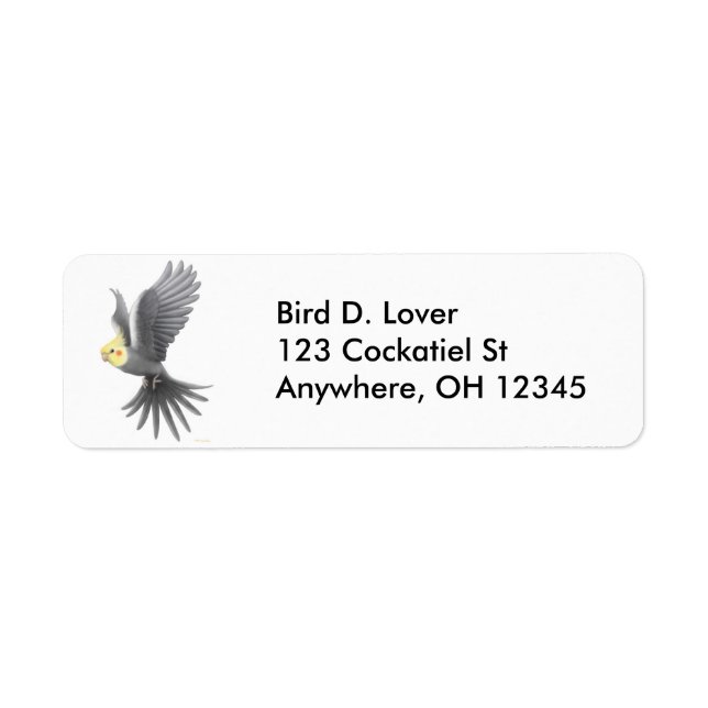 Flying Cockatiel Avery Label (Front)