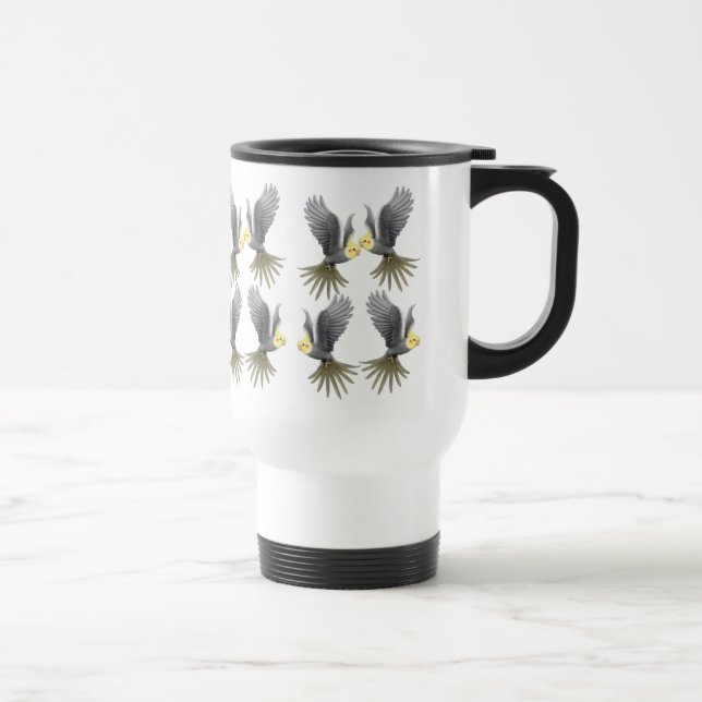 Flying Cockatiels Travel Mug (Right)
