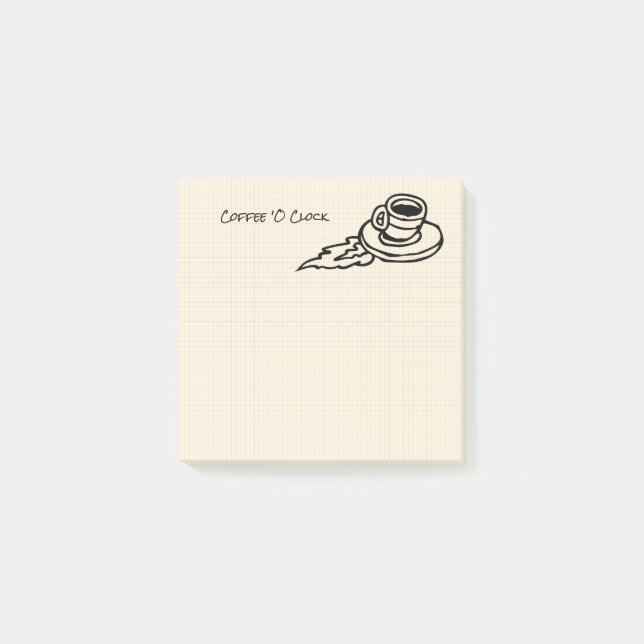 Flying Coffee Latte Drink or Tea Time Post-it Notes (Front)